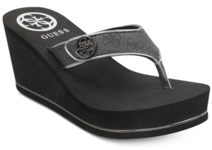 guess black flip flops