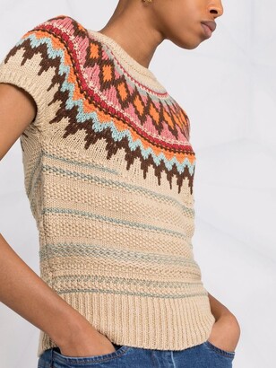 Polo Ralph Lauren Jacquard-Knit Short-Sleeve Sweater