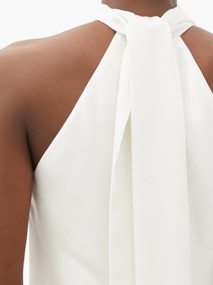 Galvan Hamptons Halterneck Satin Mini Dress - White