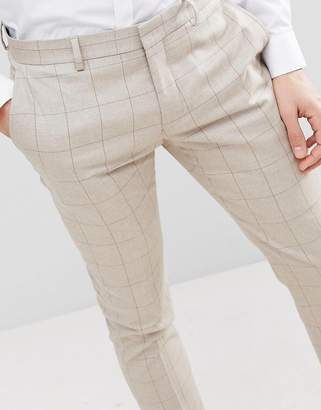 Selected Skinny Suit Pants in Window Pane Check