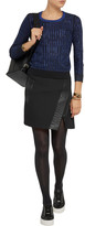 Thumbnail for your product : Rag and Bone 3856 Rag & bone Flight leather-trimmed cotton-blend skirt