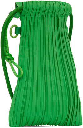 Pleats Please Issey Miyake Green Mini Pochette Shoulder Bag