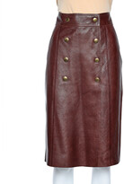Burgundy Leather Button Front Faux 