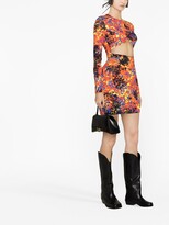 Thumbnail for your product : DSQUARED2 Abstract Print Cut-Out Minidress