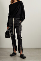 Thumbnail for your product : Rick Owens Bauhaus Leather-blend Track Pants