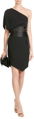 Alexandre Vauthier Asymmetric Dress with Leather