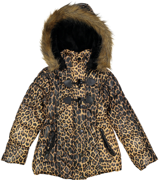 Urban Republic Brown Leopard Toggle-Closure Puffer Coat - Toddler & Girls