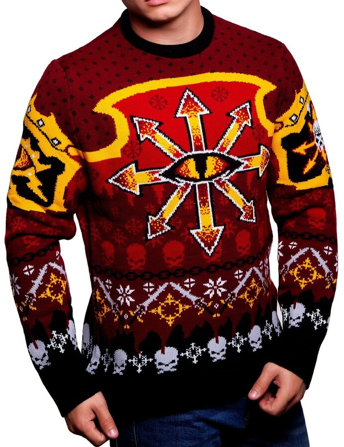 Merchoid Warhammer 40 000 Chaos Knitted Christmas Jumper Unisex for Men or  Women - Ugly Sweater 40k Gift (Size: M) - ShopStyle Crewneck Knitwear