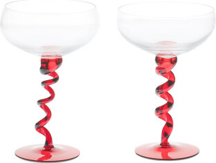 TJMAXX 2Pk Christmas Swirl Glasses