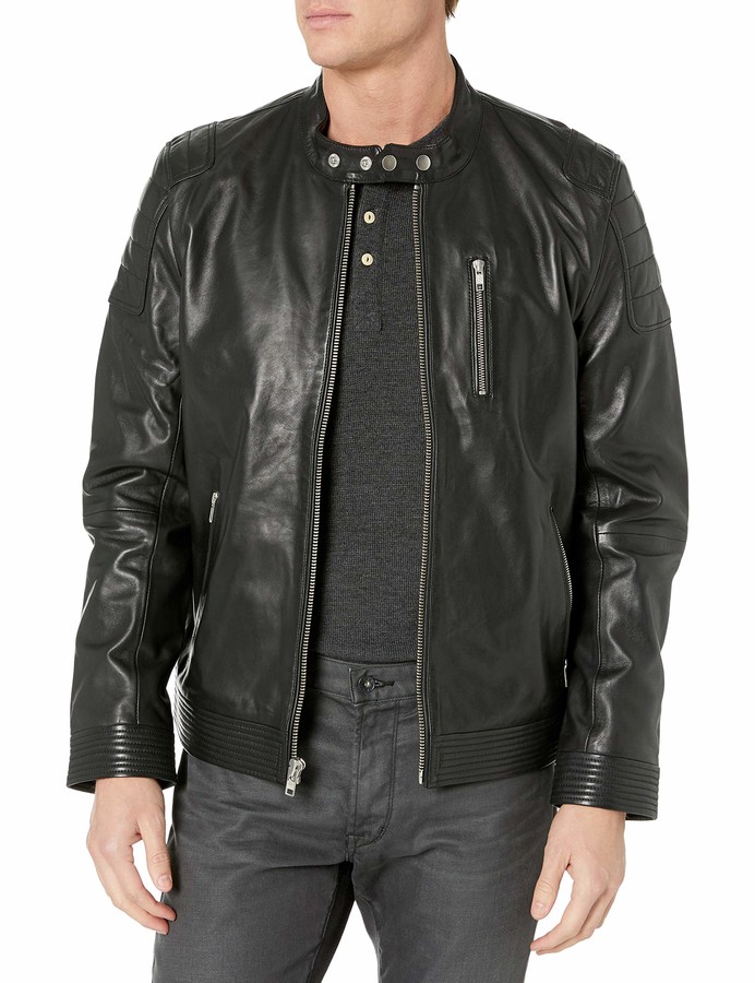 Kingdom Leather New Men Quilted Leather Jacket Soft Lambskin Biker Bomber X675