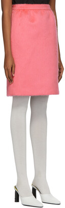Marc Jacobs Pink Faux-Fur Gathered Straight Skirt