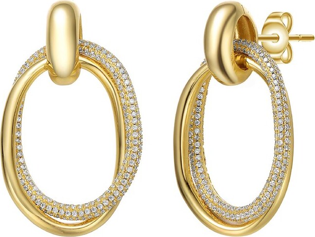 Genevive 14K Over Silver Cz Drop Earrings