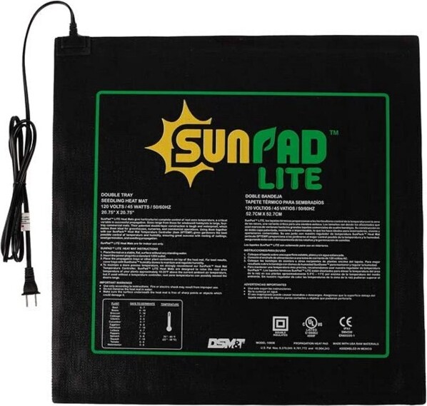 Sunpak SUNPACKSunPadLite45WSeedlingHeatingMat,Black,20.75"x20.75"
