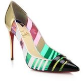 Thumbnail for your product : Christian Louboutin Bandy Leather, Metallic Leather & Translucent Pumps