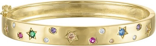 Junior Jewels JuniorJewels14KGoldOverBrassCubicZirconiaCelestialBangleBracelet