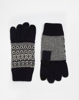 Thumbnail for your product : ASOS Touch Screen Glove in Birdseye Stitch