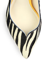 Thumbnail for your product : Webster Sophia Izzy Piped Zebra-Print Calf Hair Pumps