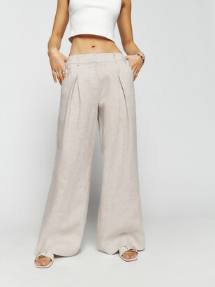 Reformation Asher Linen Low Rise Pant - ShopStyle