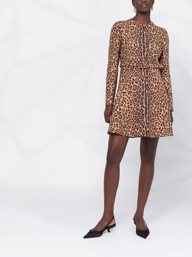 leopard blouse dress