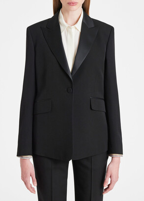 Paul Smith Women's Slim-Fit Black One-Button Wool Tuxedo Blazer