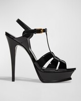 Thumbnail for your product : Saint Laurent Tribute Patent Platform Sandals