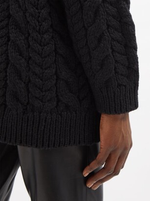 Mr. Mittens Spread-collar Cable-knit Wool Cardigan - Black