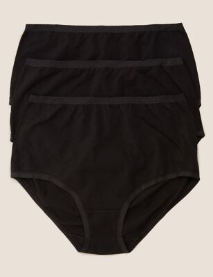 M&S Collection 3pk Cotton Rich Jacquard Waist Full Briefs - ShopStyle  Panties