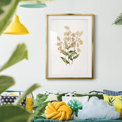 Gracie Oaks Vintage Floral Print CCCLXXI -Framed Print