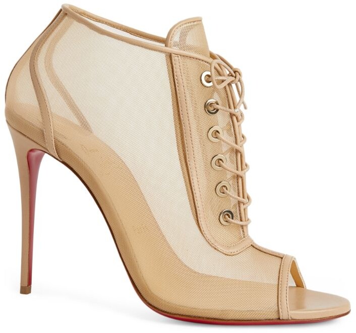 Christian Louboutin Ondessa Leather-Mesh Open Boots 100 ShopStyle