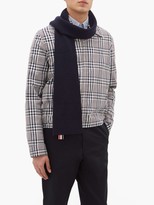 Thumbnail for your product : Thom Browne Striped Wool Scarf - Navy