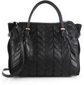 Thumbnail for your product : Nina Ricci Marche Medium Leaf Leather & Suede Satchel