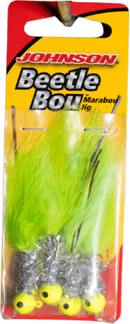 Johnson Fishing Johnson Beetle Bou Fishing Lure, Chartreuse Chrome Tinsel Chartreuse, 2.5 in