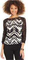 Thumbnail for your product : Amy Byer BCX Juniors' Printed Lace Top
