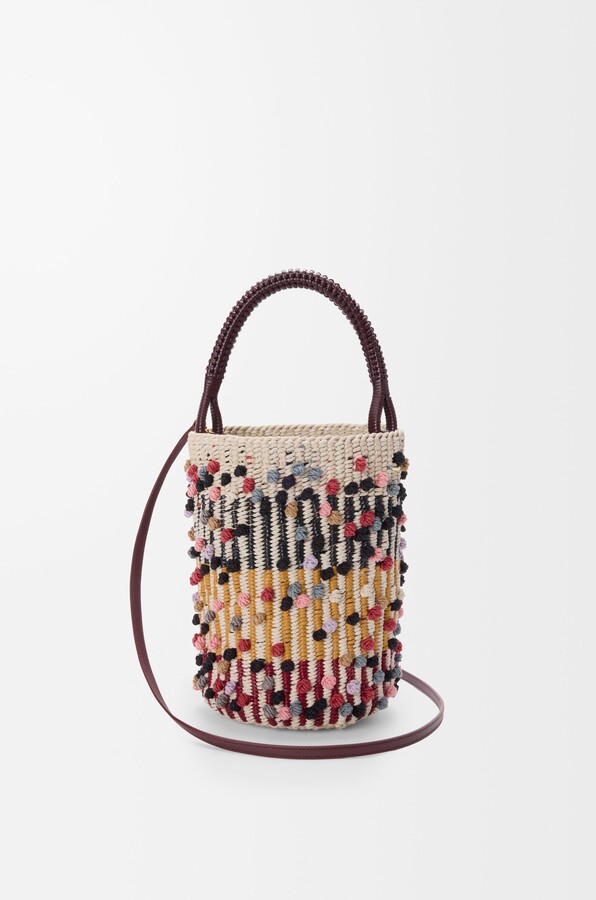 Loewe Bucket In Cord, Leather And Wool For Woman