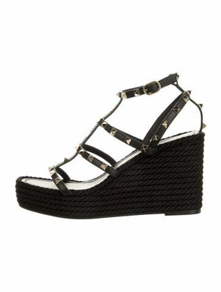 valentino wedges black