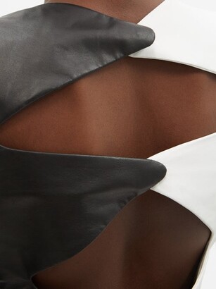 Gabriela Hearst Currie Cutout Leather Dress - Black White