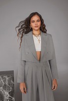 Thumbnail for your product : Nasty Gal Womens Woman's World Houndstooth Blazer - Black - 14