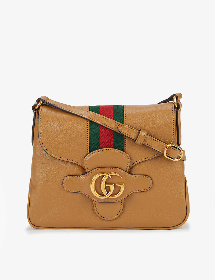 Gucci Dahlia leather messenger bag - ShopStyle