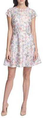 Kensie Dresses Floral Short-Sleeve A-Line Dress