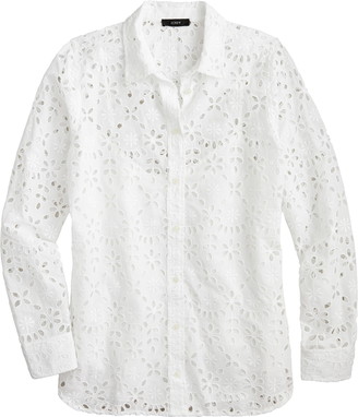 j crew long sleeve eyelet top