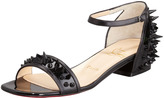 Thumbnail for your product : Christian Louboutin Druide Spiked Patent Flat Sandal