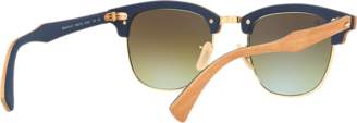 Ray-Ban Rb3016m 51 Clubmaster Wood Gold Square Sunglasses