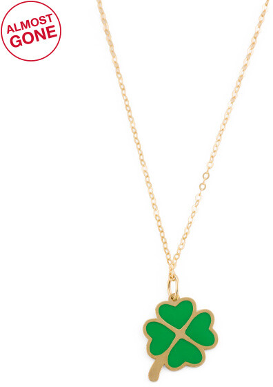 Made In Italy 14k Gold Enamel Four Leaf Clover Necklace ShopStyle