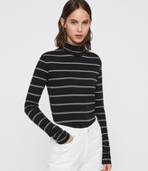 Thumbnail for your product : AllSaints Esme Stripe Roll Neck Top