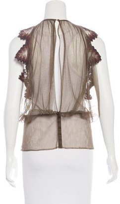 Jean Paul Gaultier Embroidered Tulle Top