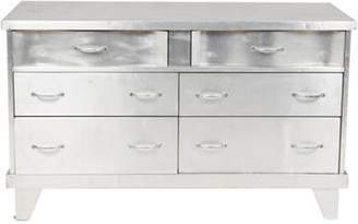 Metal-Clad Chest of Drawers Silver Metal-Clad Chest of Drawers