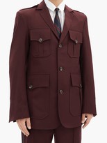 Thumbnail for your product : Boramy Viguier Single-breasted Flap-pocket Wool Jacket - Red