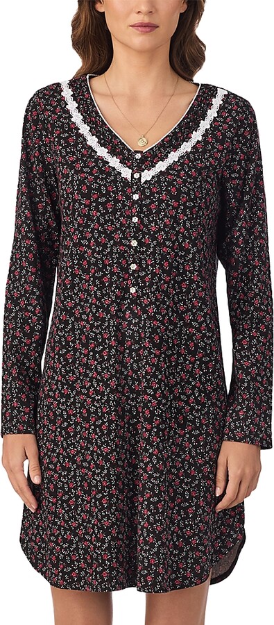 Eileen West Long Sleeve Cotton Jersey Nightshirt