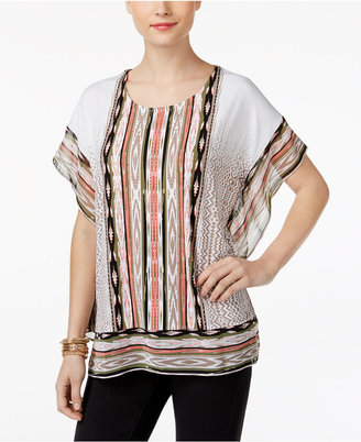 JM Collection Striped Studded Tunic, Created for Macy's