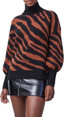 French Connection Tiger Jacquard Turtleneck Sweater